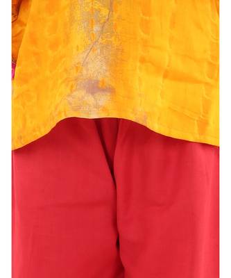 Ruffle Sleeve Top with Pant- Yellow 2