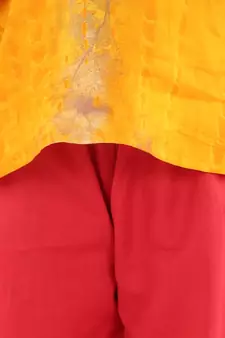 Ruffle Sleeve Top with Pant- Yellow