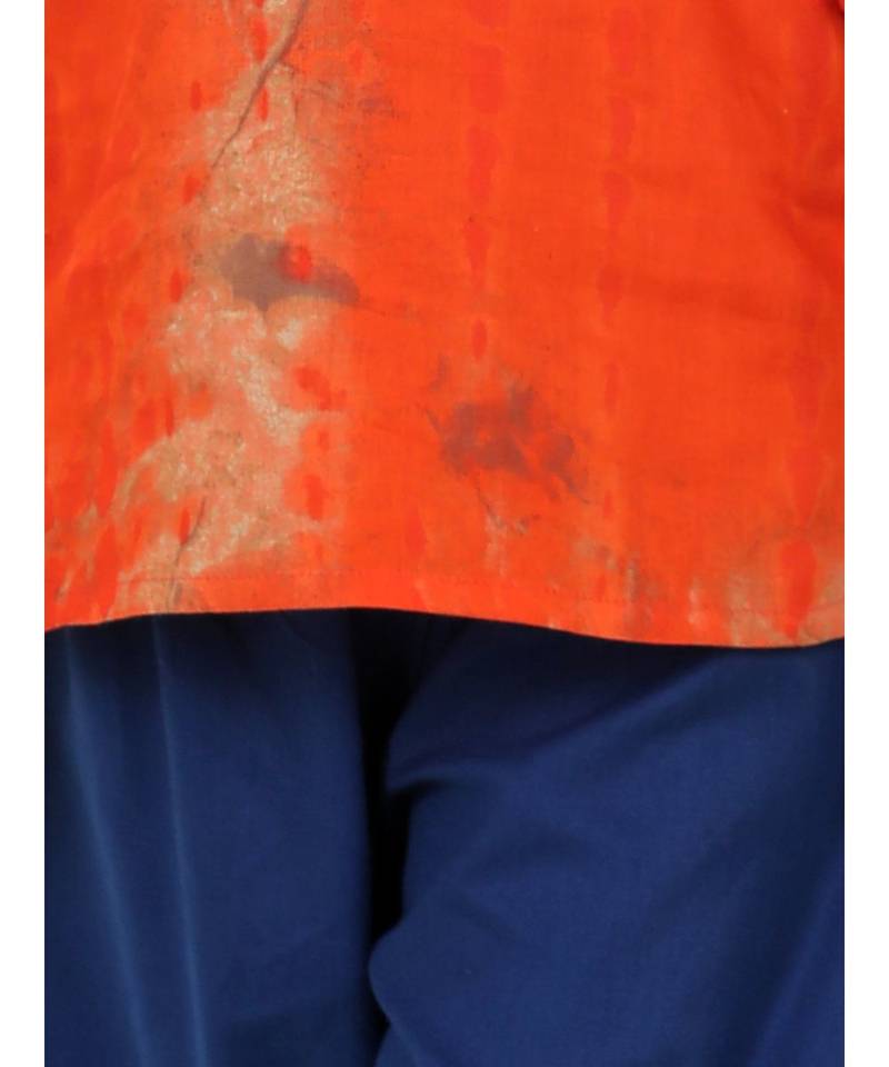 Ruffle Sleeve Top with Pant- Orange