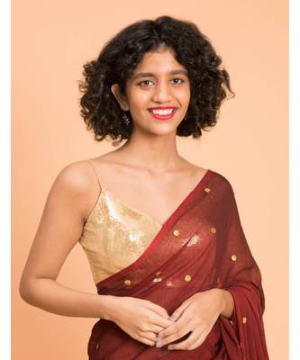 Suta Maroon Gold-Toned Embellished Pure Cotton Saree 5