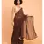 Suta Brown  Gold-Toned Embellished Pure Cotton Saree