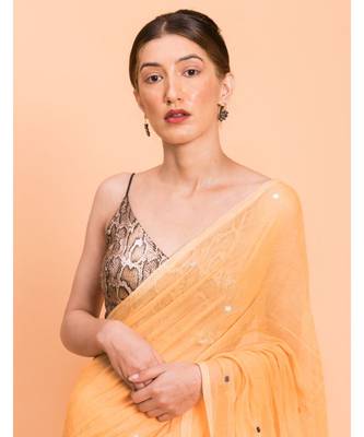 Suta Women Yellow Embellished  Pure Cotton Saree 2