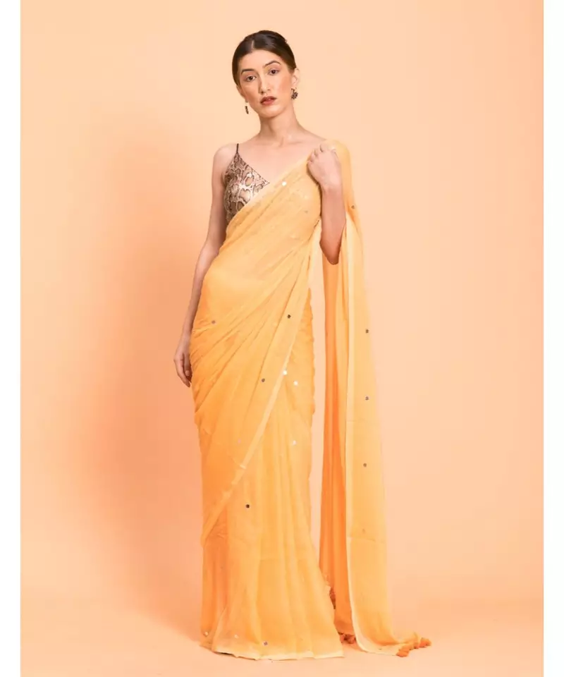 Suta Women Yellow Embellished  Pure Cotton Saree