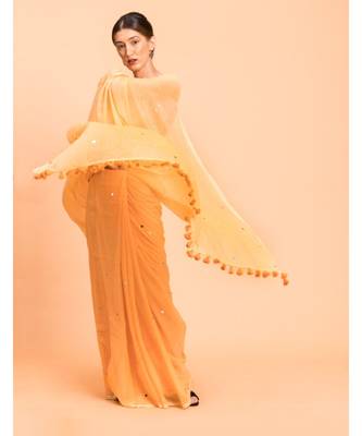 Suta Women Yellow Embellished  Pure Cotton Saree 3