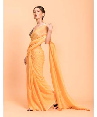 Suta Women Yellow Embellished  Pure Cotton Saree 4