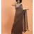 Brown & Gold Stripes Woven Zari Pure Handloom Cotton Saree