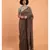 Brown & Gold Stripes Woven Zari Pure Handloom Cotton Saree