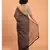 Brown & Gold Stripes Woven Zari Pure Handloom Cotton Saree