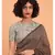 Brown & Gold Stripes Woven Zari Pure Handloom Cotton Saree