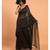 Suta Black & Gold-Toned Stripes Woven Zari Pure Cotton Handloom Saree