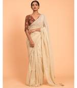 Suta Off White Zari Stripes Pure Cotton Handloom Saree