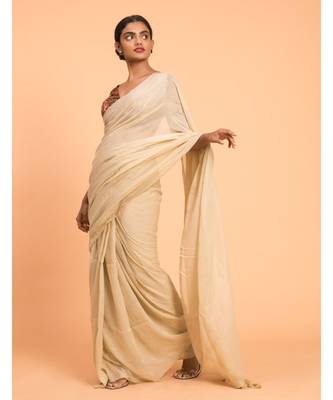 Suta Off White Zari Stripes Pure Cotton Handloom Saree 2