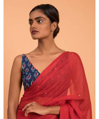 Suta Red Embellished Sequinned Pure Cotton Saree 2