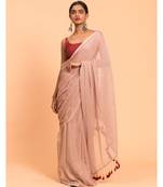 Suta Women Beige Embellished Sequinned Pure Cotton Saree