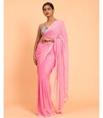 Suta Pink Embellished Sequinned Pure Cotton Saree