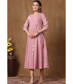 Women's Cotton Floral Print Long Anarkali Kurta