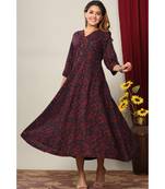 Women's Cotton Floral Print Anarkali Kurta  for Girl's