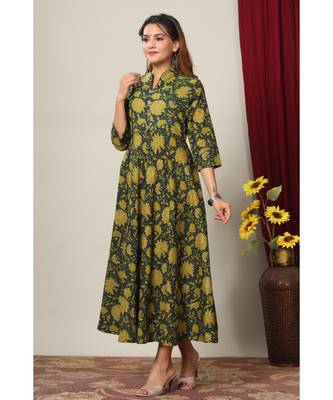  Cotton Floral Printed Anarkali Kurta for Women 2