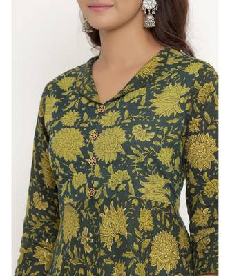  Cotton Floral Printed Anarkali Kurta for Women 4