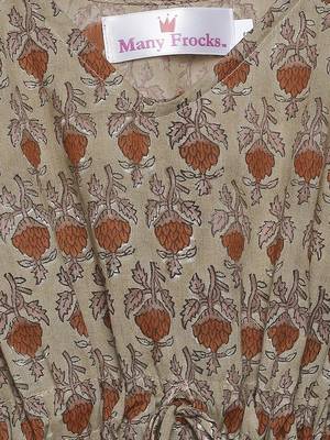 Beige printed cotton kids-kaftans 2