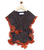 Blue printed cotton kids-kaftans