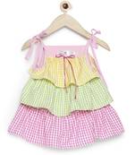 Multicolor printed cotton kids-frocks