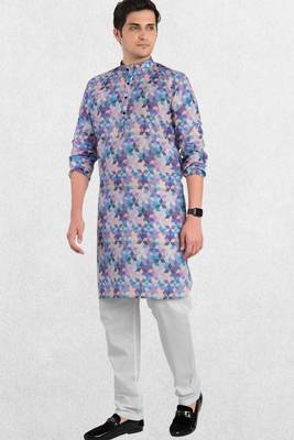 multicolor cotton  Men's Inde Print Kurta Top 2