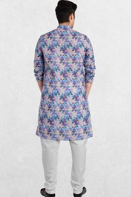 multicolor cotton  Men's Inde Print Kurta Top 5