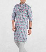 multicolor cotton  Men's Inde Print Kurta Top