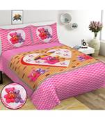 Ridan cotton printed double bed sheet with pillow cover