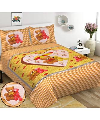 Ridan cotton printed double bed sheet with pillow cover 1