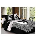 RIdancotton black and white printed jaipuri double king size  bed sheet wih pillow cover