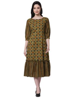 Multicolor printed cotton long-dresses 1
