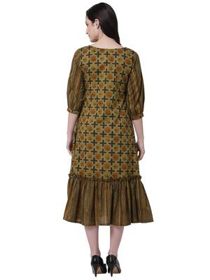 Multicolor printed cotton long-dresses 2