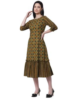 Multicolor printed cotton long-dresses 3