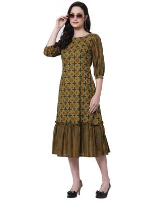 Multicolor printed cotton long-dresses 5