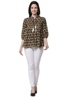 Brown printed cotton tunics