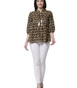 Brown printed cotton tunics