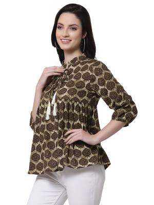 Brown printed cotton tunics 2