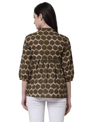 Brown printed cotton tunics 3
