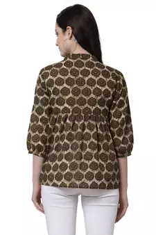 Brown printed cotton tunics