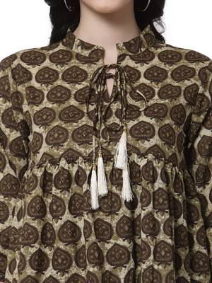 Brown printed cotton tunics 4