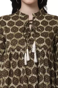 Brown printed cotton tunics