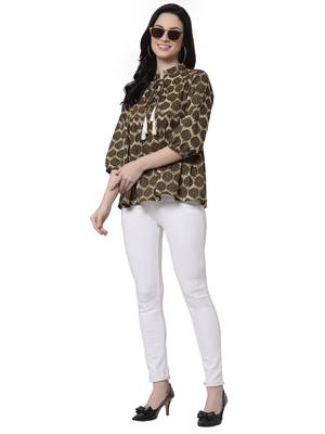 Brown printed cotton tunics 5