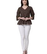 Black printed cotton tunics