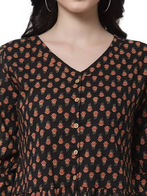 Black printed cotton tunics 4
