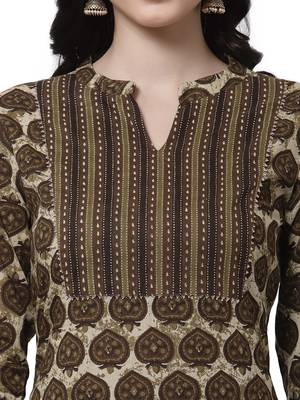 Brown printed cotton cotton-kurtis 4