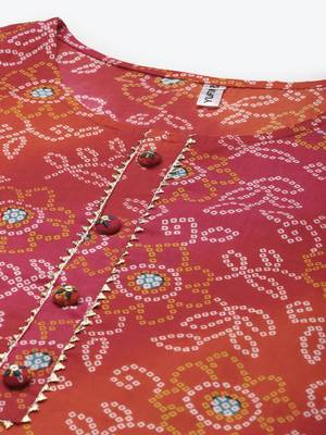 Red printed cotton kurtas-and-kurtis 4