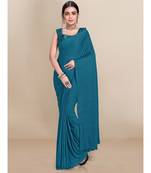 Rama Green Soft Lycra With Pleated Pallu One Minute Saree
