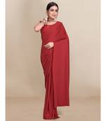 Maroon Soft Lycra With Pleated Pallu One Minute Saree